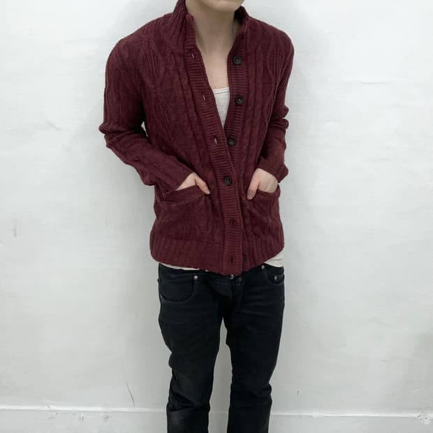 Nicole club burgundy cardigan