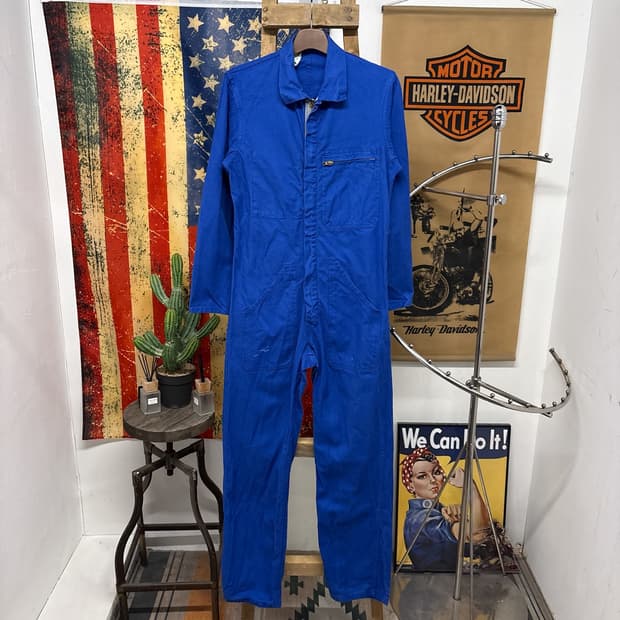 80~90s 프렌치 워크웨어 코튼트윌 집업 점프수트 프랑스생산 N954