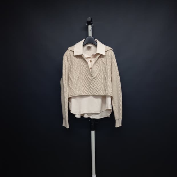 오즈세컨 춘추 블라우스 레이어링 니트 66.55