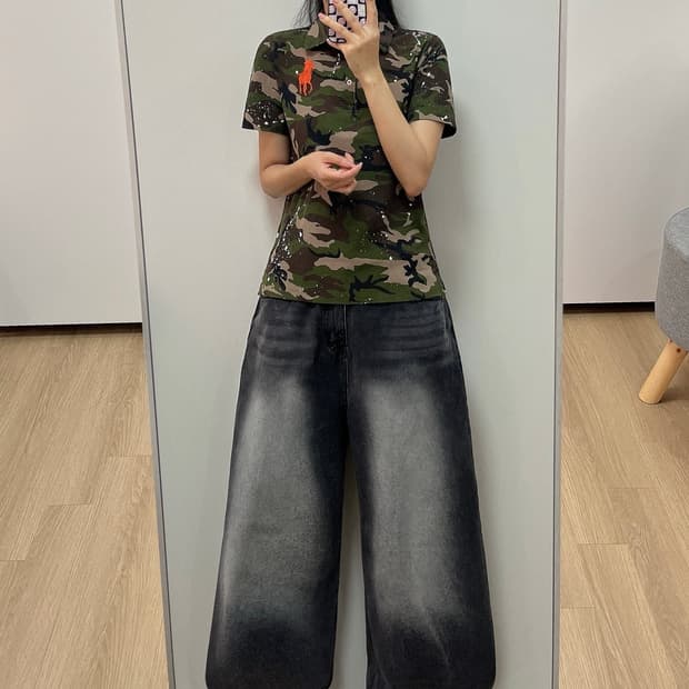 폴로 랄프로렌 빅포니 카모 페인트 카라 반팔 티셔츠