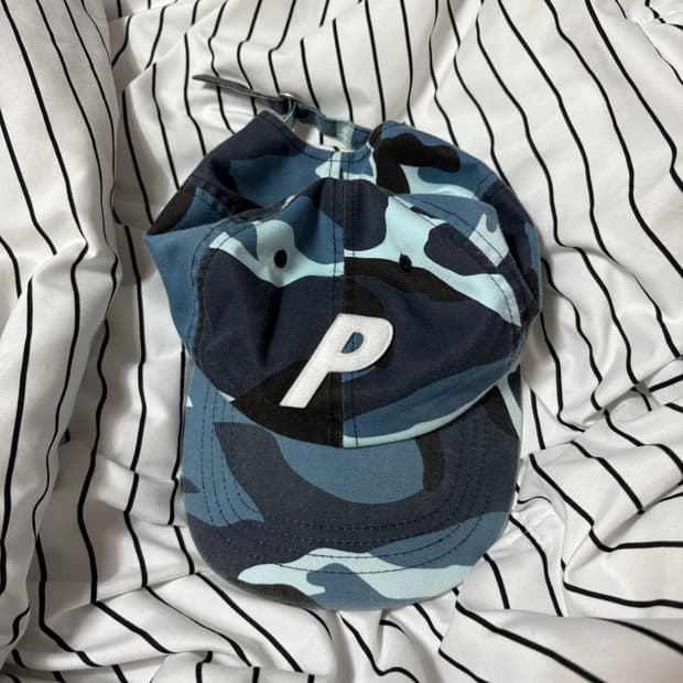 팔라스 P 6-패널 워시드 네이비 카모 볼캡