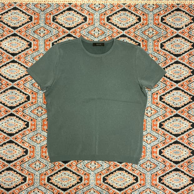 시스템 그레이카키 반팔 니트 여성90