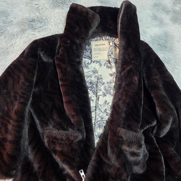 자딕앤볼테르 브라운 퍼 자켓