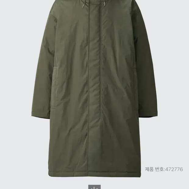 유니클로 C 후드코트 올리브 (XL)