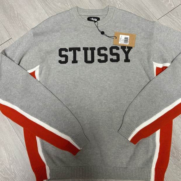 스투시 콘트라스트 스트라이프 니트