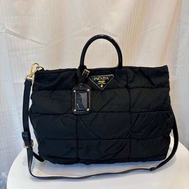 정품 프라다 테수토 퀄팅 라지 토트백    