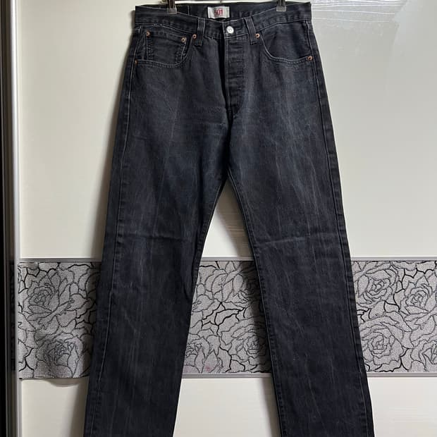 리바이스501 흑청 데님 컷팅진