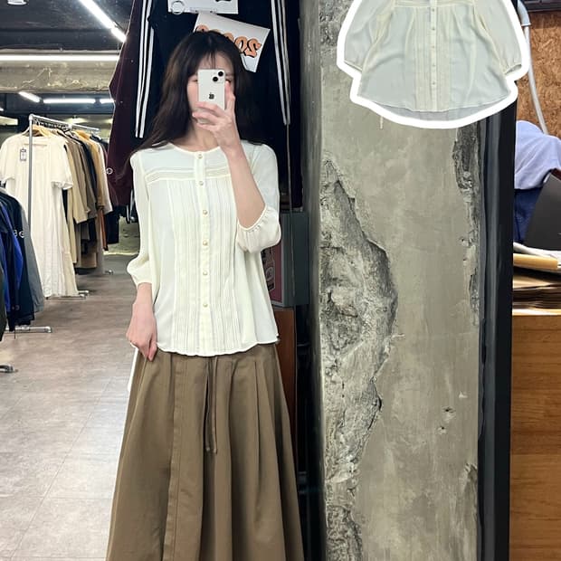 빈티지 버튼 블라우스 아이보리 #csz3721