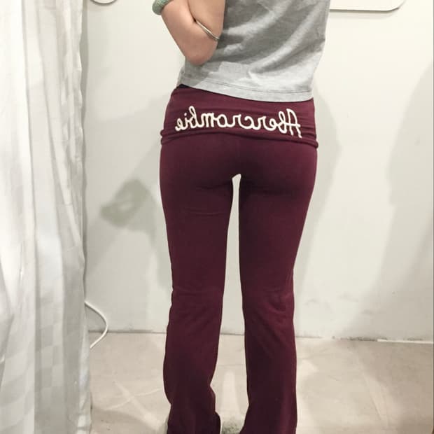 Abercrombie 아베크롬비 핀터깔 로우 버건디 트레이닝팬츠