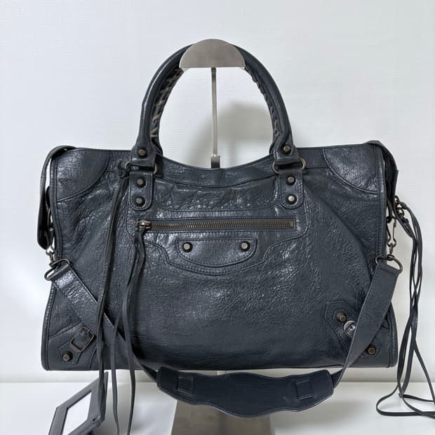 발렌시아가 시티 모터백 다크그레이