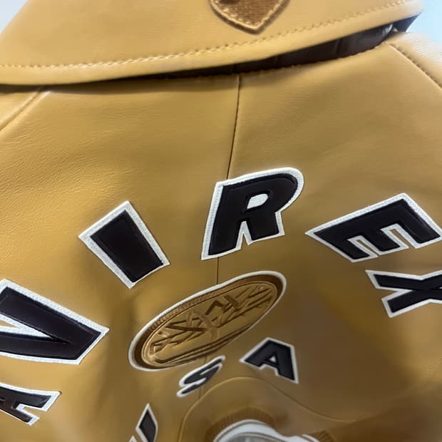 아비렉스 50주년 팀버랜드 콜라보 바시티 래더자켓