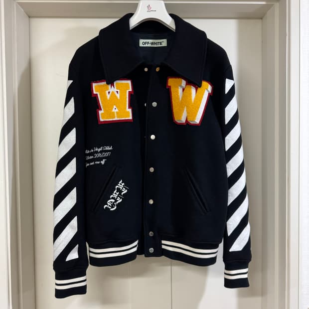 오프화이트 버질아블로 스타디움 바시티 자켓 XL 
