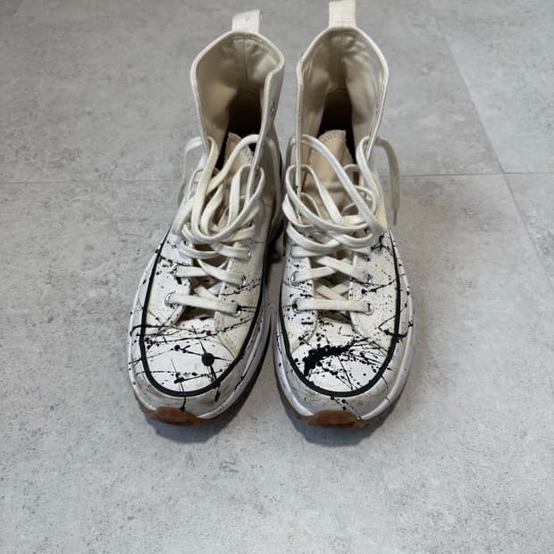 컨버스 런스타 하이크 하이 화이트 블랙 검 커스텀