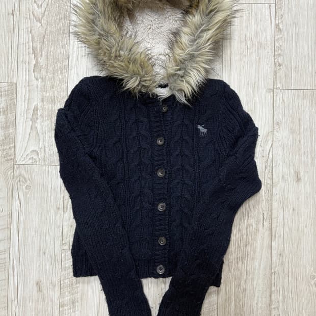 아베크롬비 울프죠 니트 후드집업 xs