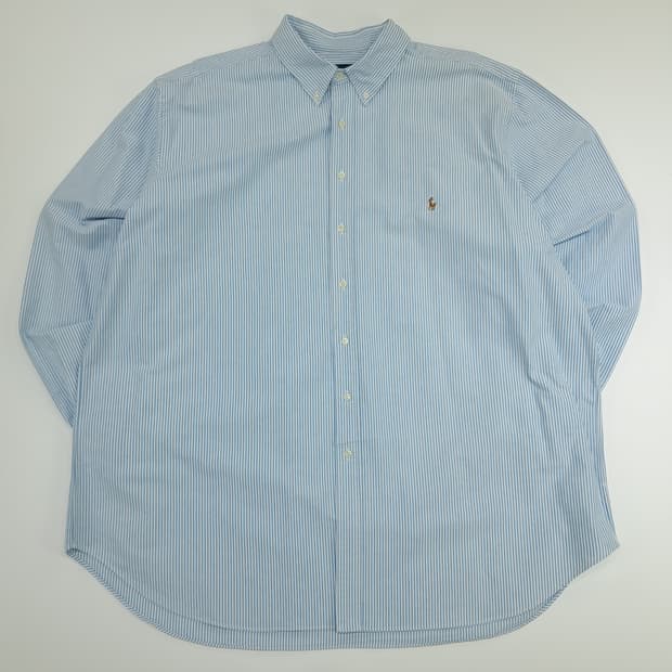 CN668 3XLT 폴로 랄프로렌 스카이블루 스트라이프 긴팔 셔츠 남방