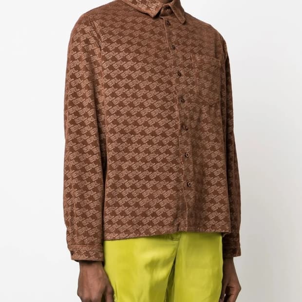 ERL 올오버 프린팅 코듀로이 셔츠