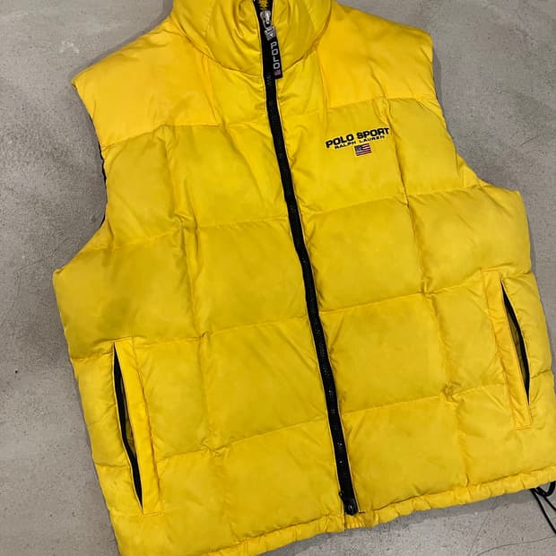 빈티지 폴로스포츠 패딩 조끼