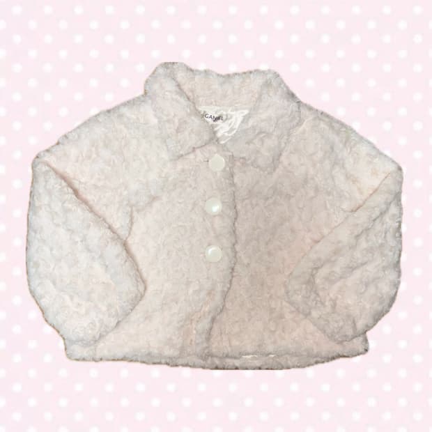 히메갸루 모리걸 화이트딸기맛 장미 뽀글이 퍼 자켓 아우터