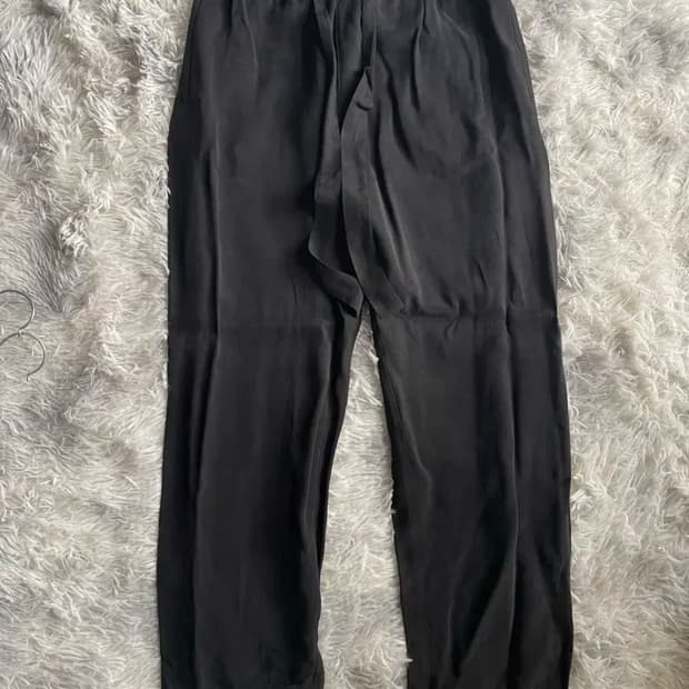 앤아더스토리즈 블랙 허리밴딩 스트링 와이드 팬츠