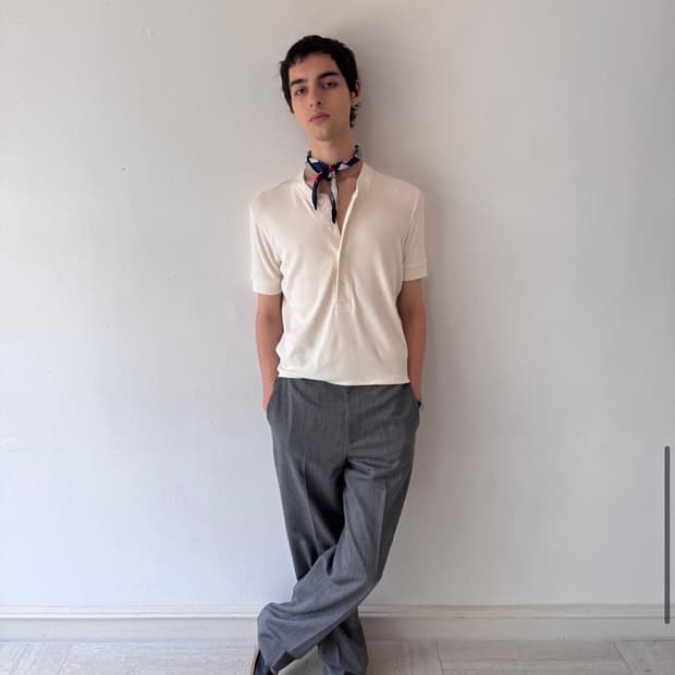 HERRINGBONE WOOL TROUSERS