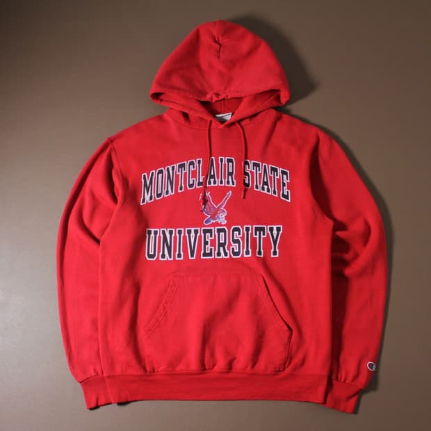 Champion 챔피온 프린팅 기모 레드 후드티 