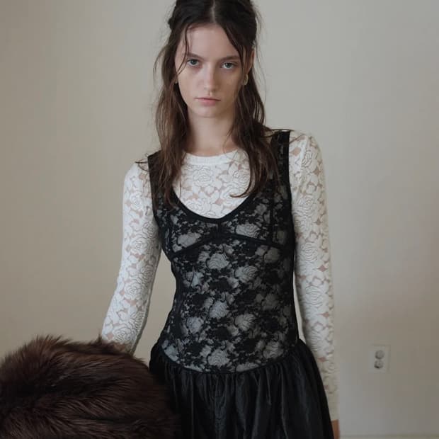 오버듀플레어 티셔츠 WARM LACE T-SHIRT_IVORY