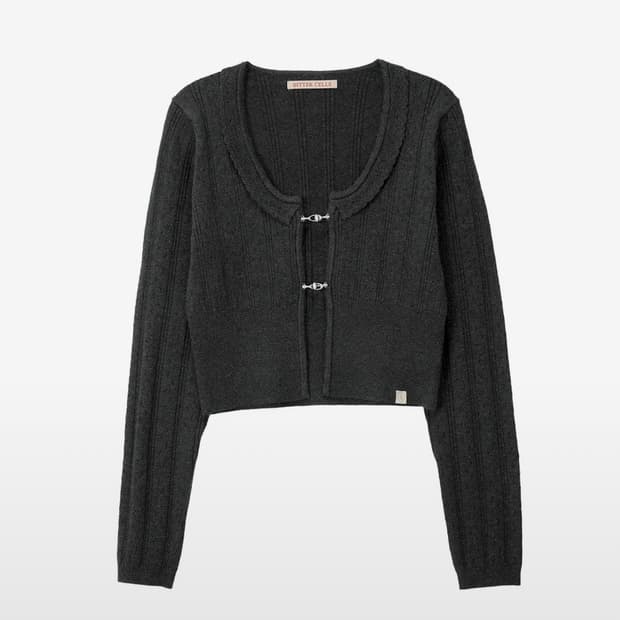Daisy pointell cardigan 데이지 포인텔 가디건 (차콜)