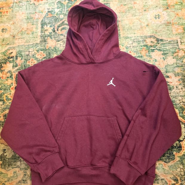 나이키 조던 점프맨 버건디 빈티지 후드티