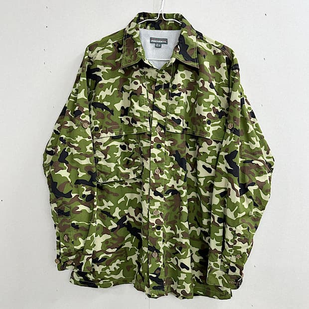 빈티지 카모 밀리터리 셔츠 L 