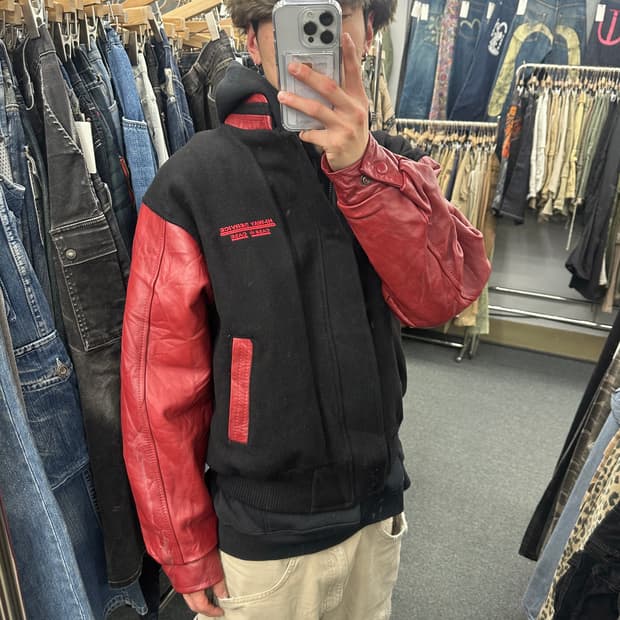 M) CANADA SPORTWEAR 레더암 바시티자켓