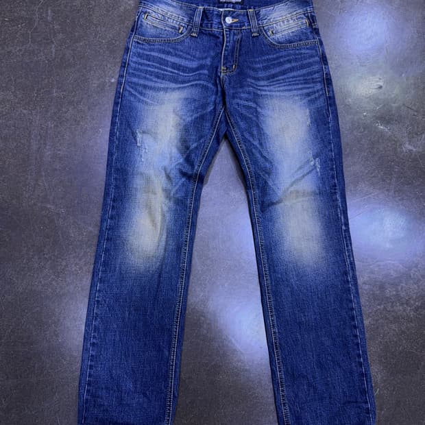 돌체앤가바나 빈티지 워싱 스트레이트핏 데님팬츠 48