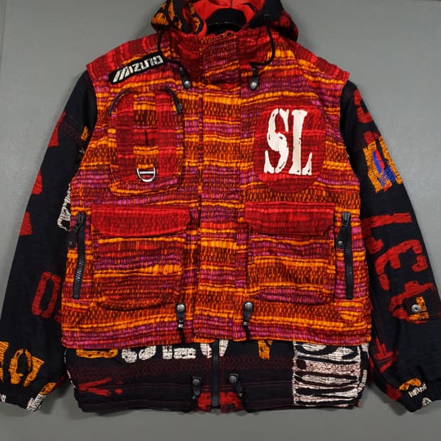 실측 XL 일본 빈티지 미즈노 90s 올드스쿨 스키 패딩 봄버 자켓 희귀