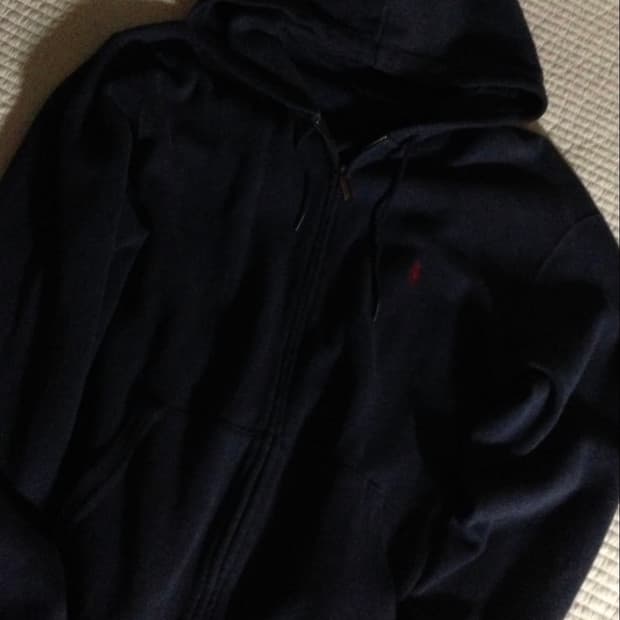 폴로 네이비 후드집업