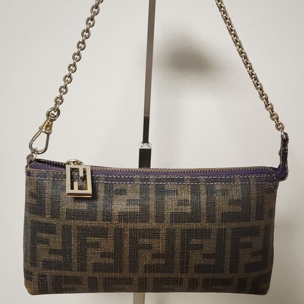 정품 펜디 FF로고 바게트 미니 체인백