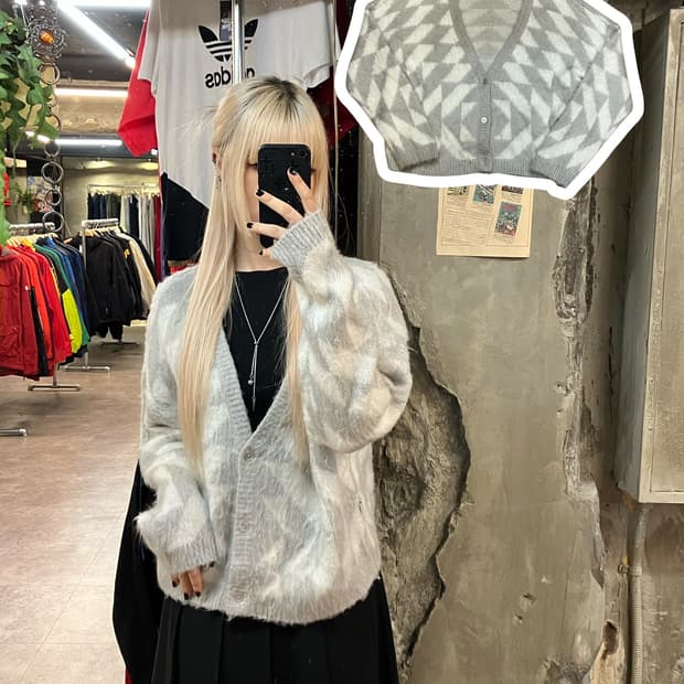오베이 패턴 가디건 그레이 M   #csz1676
