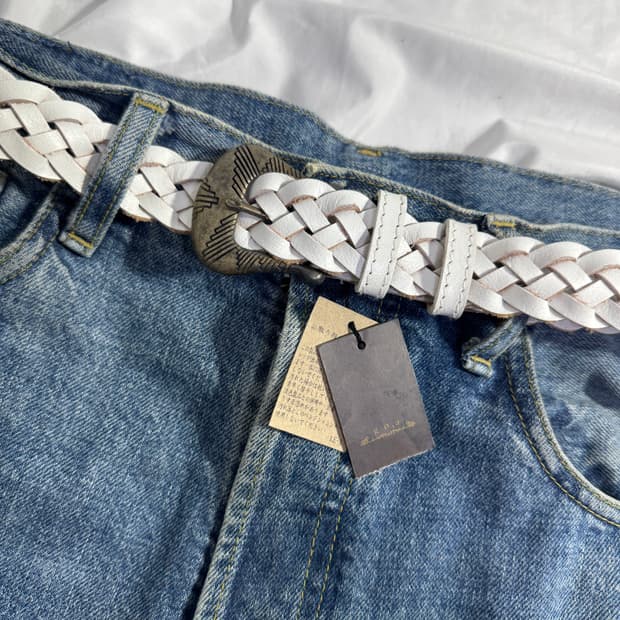 goa 위빙 웨스턴 버클 소 가죽 벨트 레더