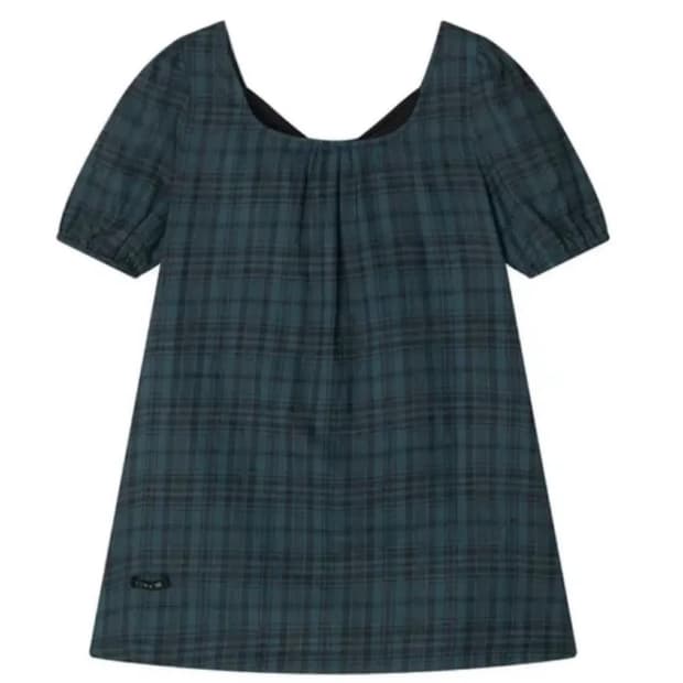 콜로신스 블락 타이 블라우스 틸 체크