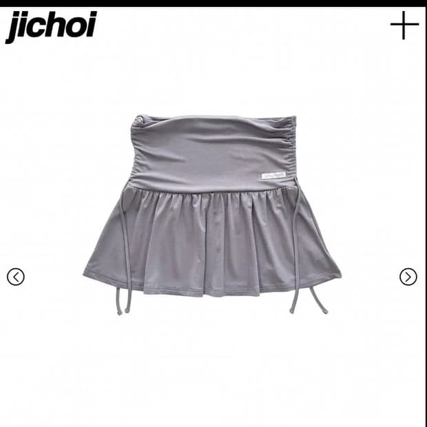 지초이 컴포트 24-003 셔링 스커트 바이올렛 그레이