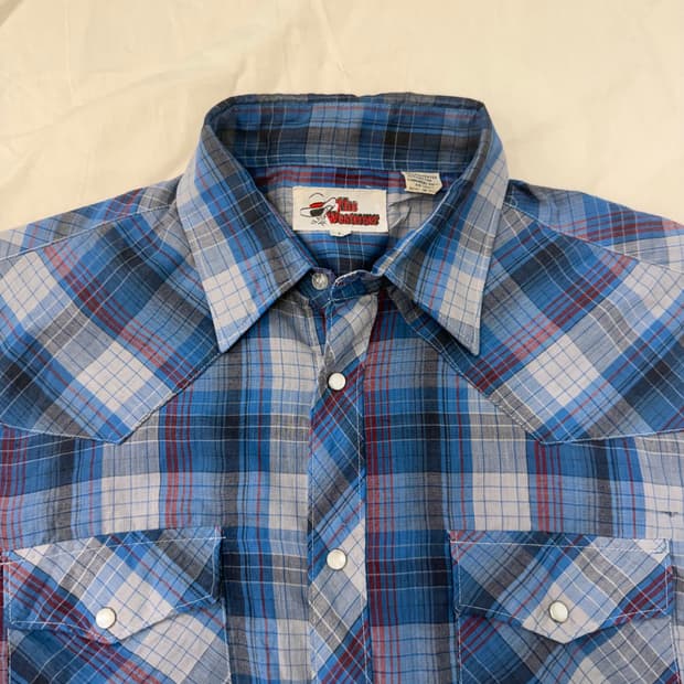 The Westerner 빈티지 웨스턴 셔츠 블루 체크