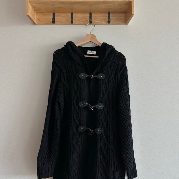 jpn 꾸레쥬 니트 후드가디건 더플 후드 니트가디건 하구미 스즈코 너드