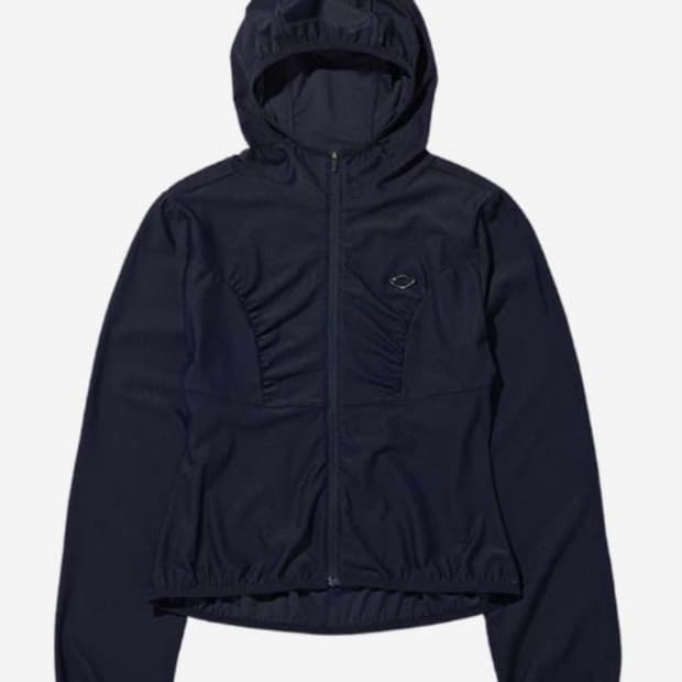 미스치프 후드 와플 집업 네이비