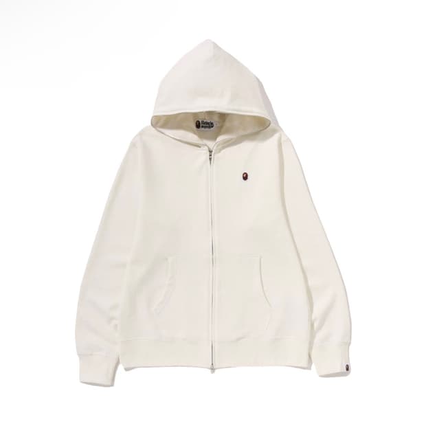 베이프 원포인트 후드집업 아이보리