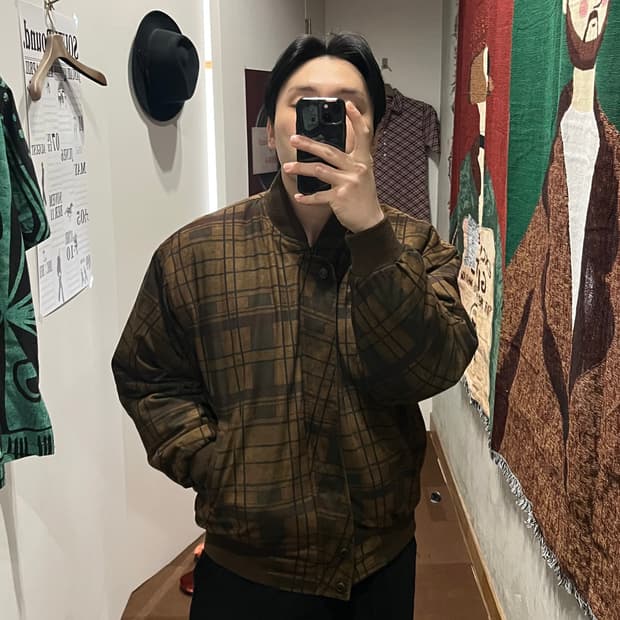 빈티지 체크 자켓