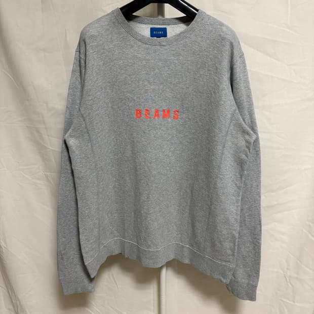빔즈 JAPAN MADE 로고 프린트 맨투맨 스웻셔츠 / 그레이, XL