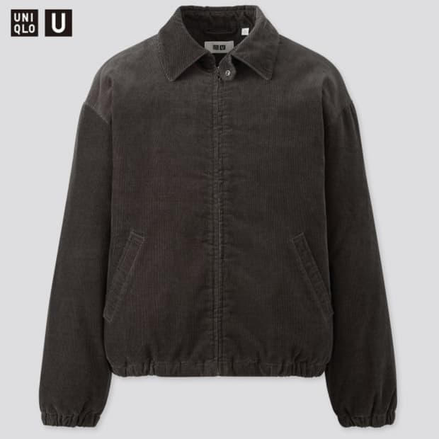 (L) 유니클로 U 코듀로이 패디드 블루종 다크그레이