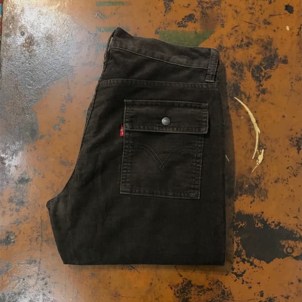 일본 리바이스 브라운 코듀로이 퍼티그 포켓 팬츠 허리 35 36