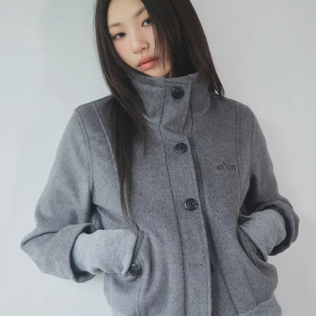 애즈온 덤보 울 자켓 그레이