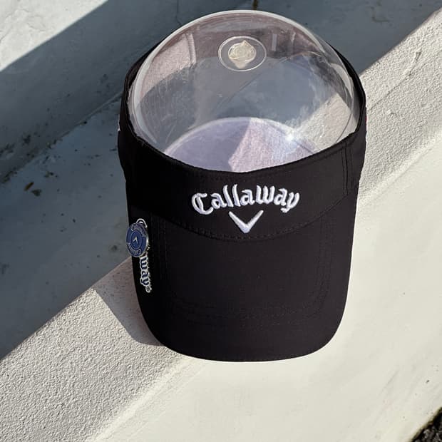 [F] 캘러웨이 로고 블랙 썬캡 썬바이저 모자 골프