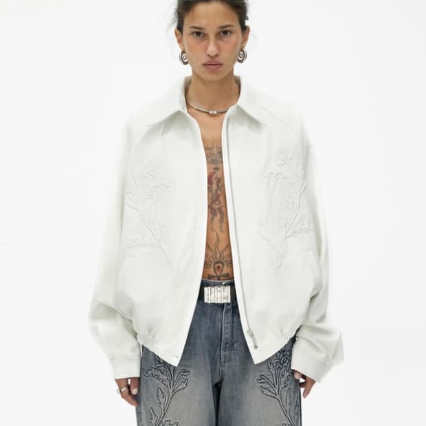 604service rose leather jacket (white)