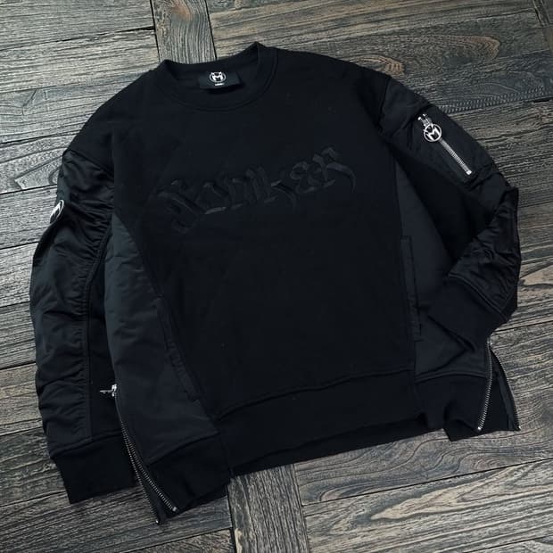 [엠엠아이씨] 신슐레이트 오버사이즈 맨투맨 블랙 M17911